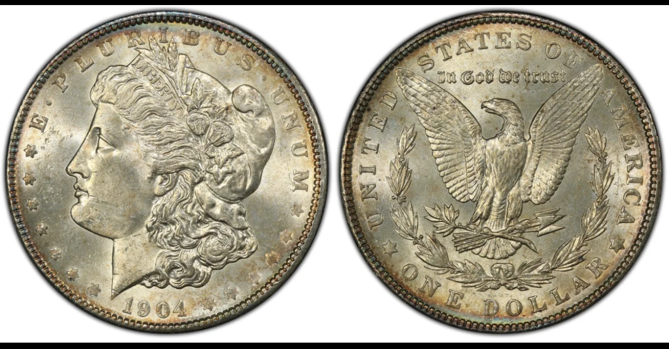 1904 Morgan Silver Dollar Raw BU obverse
