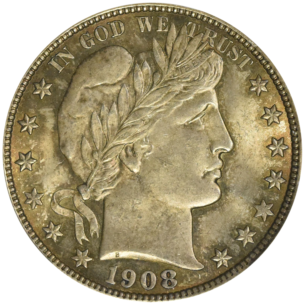 1908 D Barber Half Dollar MS65